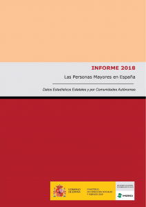 Imserso Las personas mayores en España Datos estadisticos estatales y por comunidades autonomas Informe 2018